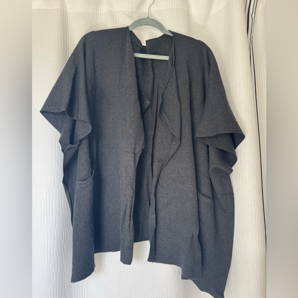 Lululemon Charcoal Gray Open Front Yoga Cardigan